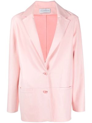 Inès & Maréchal single-breasted lambskin jacket - Pink