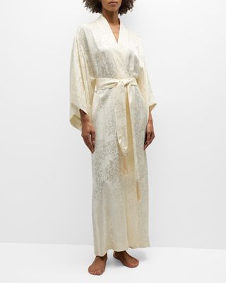 Ines Long Floral Jacquard Robe