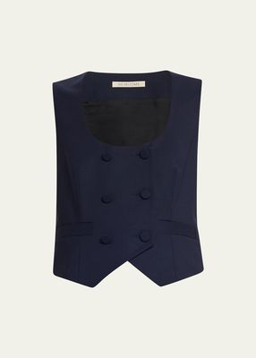 Ines Scoop-Neck Wool Waistcoat