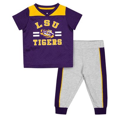 Infant Colosseum Purple/Heather Gray LSU Tigers Ka-Boot-It Jersey & Pants Set