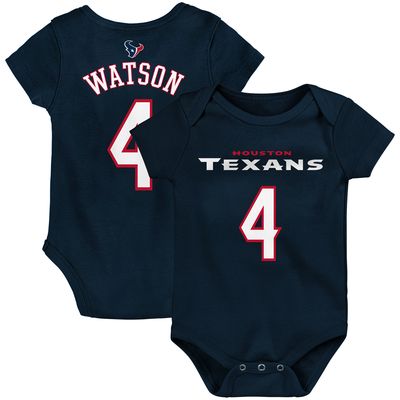 Infant Deshaun Watson Navy Houston Texans Mainliner Name & Number Bodysuit