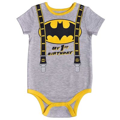 Infant Gray Batman My 1st Birthday Bodysuit