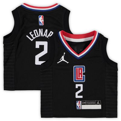 Infant Jordan Brand Kawhi Leonard Black LA Clippers 2020/21 Jersey - Statement Edition