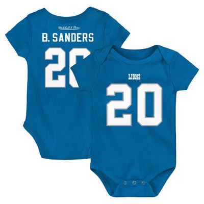 Infant Mitchell & Ness Barry Sanders Blue Detroit Lions Mainliner Retired Player Name & Number Bodysuit