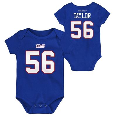 Infant Mitchell & Ness Lawrence Taylor Royal New York Giants Mainliner Retired Player Name & Number Bodysuit