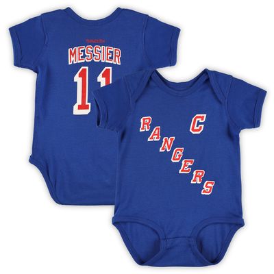 Infant Mitchell & Ness Mark Messier Blue New York Rangers Name & Number Bodysuit