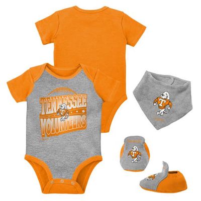 Infant Mitchell & Ness Orange/Heather Gray Tennessee Volunteers 3-Pack Bodysuit