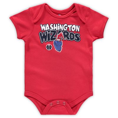 Infant Red Washington Wizards Bubble Letter Bodysuit