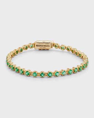 Infinite 3mm Emerald Bracelet in 18K Yellow Gold