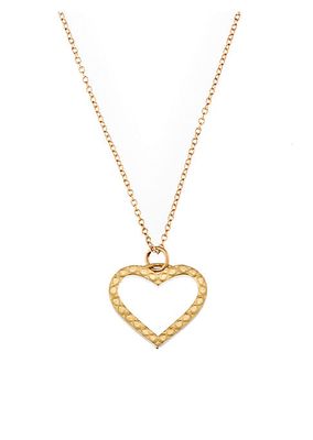 Infinity 14K Yellow Gold Heart Pendant Necklace