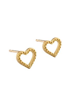 Infinity 18K Yellow Gold Heart Stud Earrings