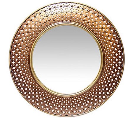 Infinity Instruments Bolly 15.75" Goldtone Copp er Wall Mirror