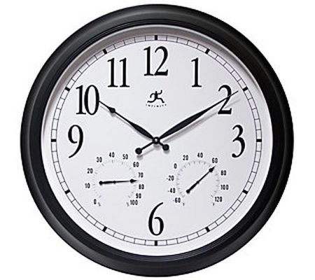 Infinity Instruments Classic Black Indoor/Outdo or Large Clock