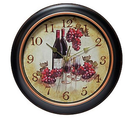 Infinity Instruments Pinot Wine Grapes 12-inch Wall Clock