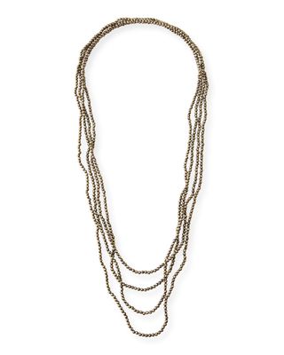 Infinity Pyrite Necklace, 110"