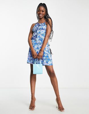 Influence cami mini dress in blue floral
