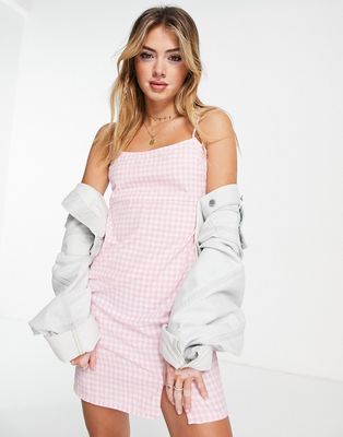 Influence cami mini dress in pink gingham