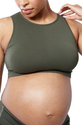 Ingrid & Isabel Cooling Crossover Maternity/Nursing Bra in Forest Night