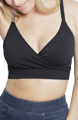Ingrid & Isabel Cooling Crossover Nursing Bra in Black