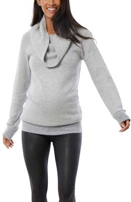 Ingrid & Isabel Cowl Neck Maternity Sweater in Heather Grey