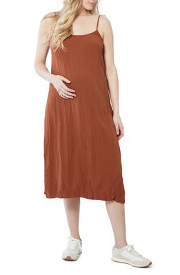 Ingrid & Isabel Crinkle Maternity Slipdress in Ginger Bread