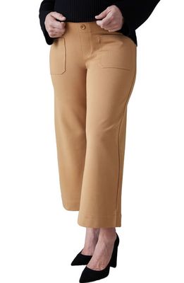 Ingrid & Isabel Crop Wide Leg Maternity Pants in Cappuccino