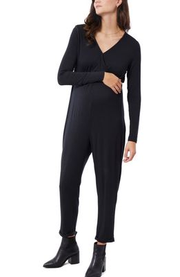 Ingrid & Isabel Everywear Knit Maternity Jumpsuit in Black
