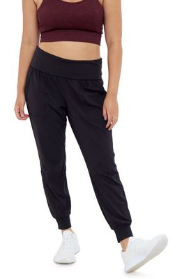 Ingrid & Isabel Fold Down Active Maternity Joggers in Black