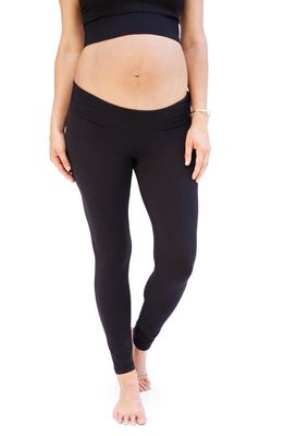 Ingrid & Isabel Fold Down Waist Maternity Leggings in Black