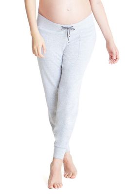 Ingrid & Isabel Knit Active Maternity Joggers in Light Heather Grey