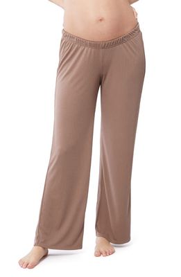 Ingrid & Isabel Let Me Sleep Maternity Pajama Pants in Deep Taupe