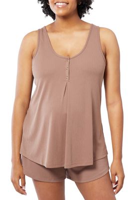Ingrid & Isabel Let Me Sleep Modal Blend Maternity Camisole in Deep Taupe