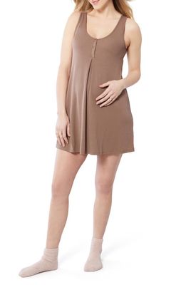 Ingrid & Isabel Maternity/Nursing Chemise in Deep Taupe