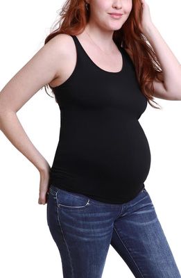 Ingrid & Isabel Maternity Scoop Neck Tank in Black