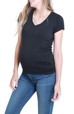 Ingrid & Isabel Maternity V-Neck T-Shirt in Black