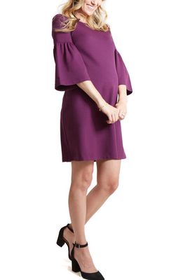Ingrid & Isabel® Bell Sleeve Ponte Knit Maternity Dress in Plum