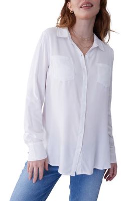 Ingrid & Isabel® Classic Button-Up Maternity Shirt in White