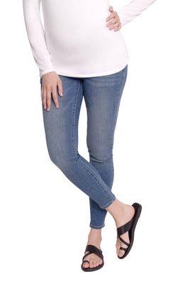 Ingrid & Isabel® Crossover Panel Maternity Skinny Jeans in Med Wash