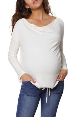 Ingrid & Isabel® Drape Maternity Pullover in Whisper White