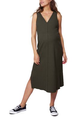 Ingrid & Isabel® Everywhere Midi Column Maternity Dress in Olive