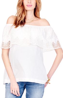Ingrid & Isabel® Lace Off the Shoulder Maternity Top in Ivory