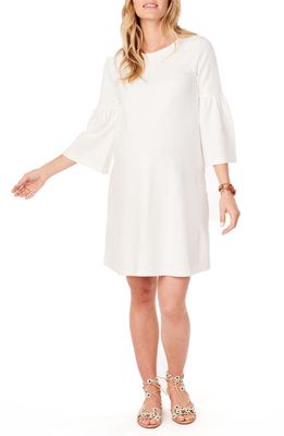 Ingrid & Isabel® Ponte Knit Bell Sleeve Maternity Dress in Ivory