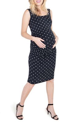 Ingrid & Isabel® Ruched Maternity Tank Dress in Black Arrow
