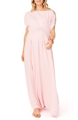 Ingrid & Isabel® Smocked Empire Waist Maternity Maxi Dress in Blush