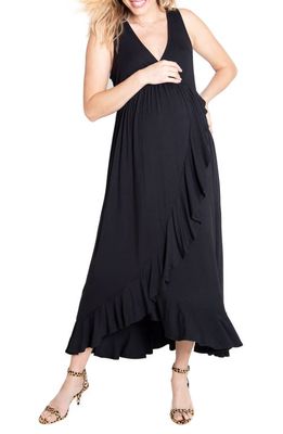 Ingrid & Isabel® Surplice Maternity Maxi Dress in Black