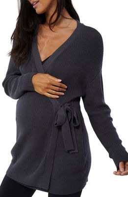 Ingrid & Isabel® Wrap Maternity/Nursing Sweater in Asphalt