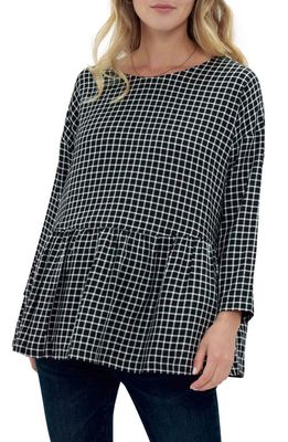 Ingrid & Isabel Reversible Maternity/Nursing Blouse in Black And White