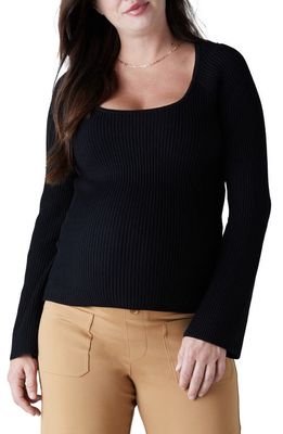 Ingrid & Isabel Rib Maternity Sweater in Black Onyx