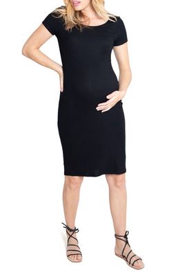 Ingrid & Isabel Short Sleeve Maternity Dress in Black