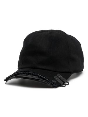 Innerraum frayed-trim baseball cap - BLACK MATT